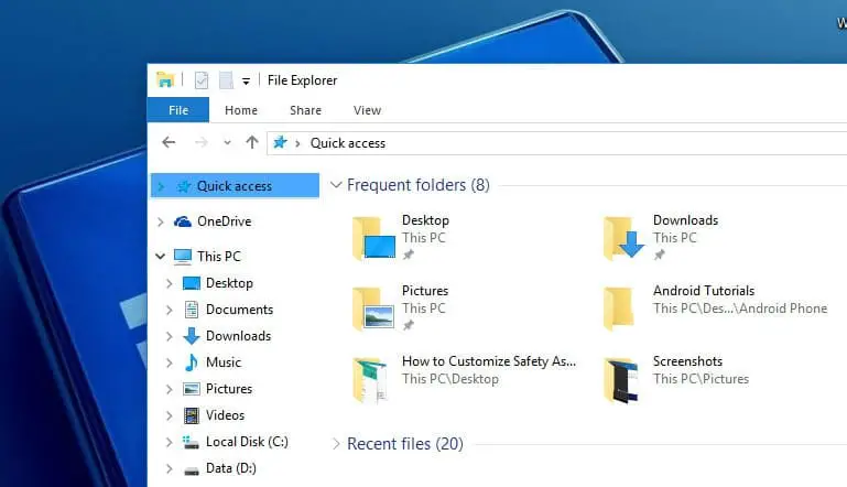 Сочетания клавиш в проводнике файлов