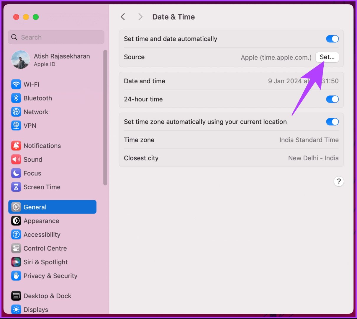 нажмите кнопку Установить