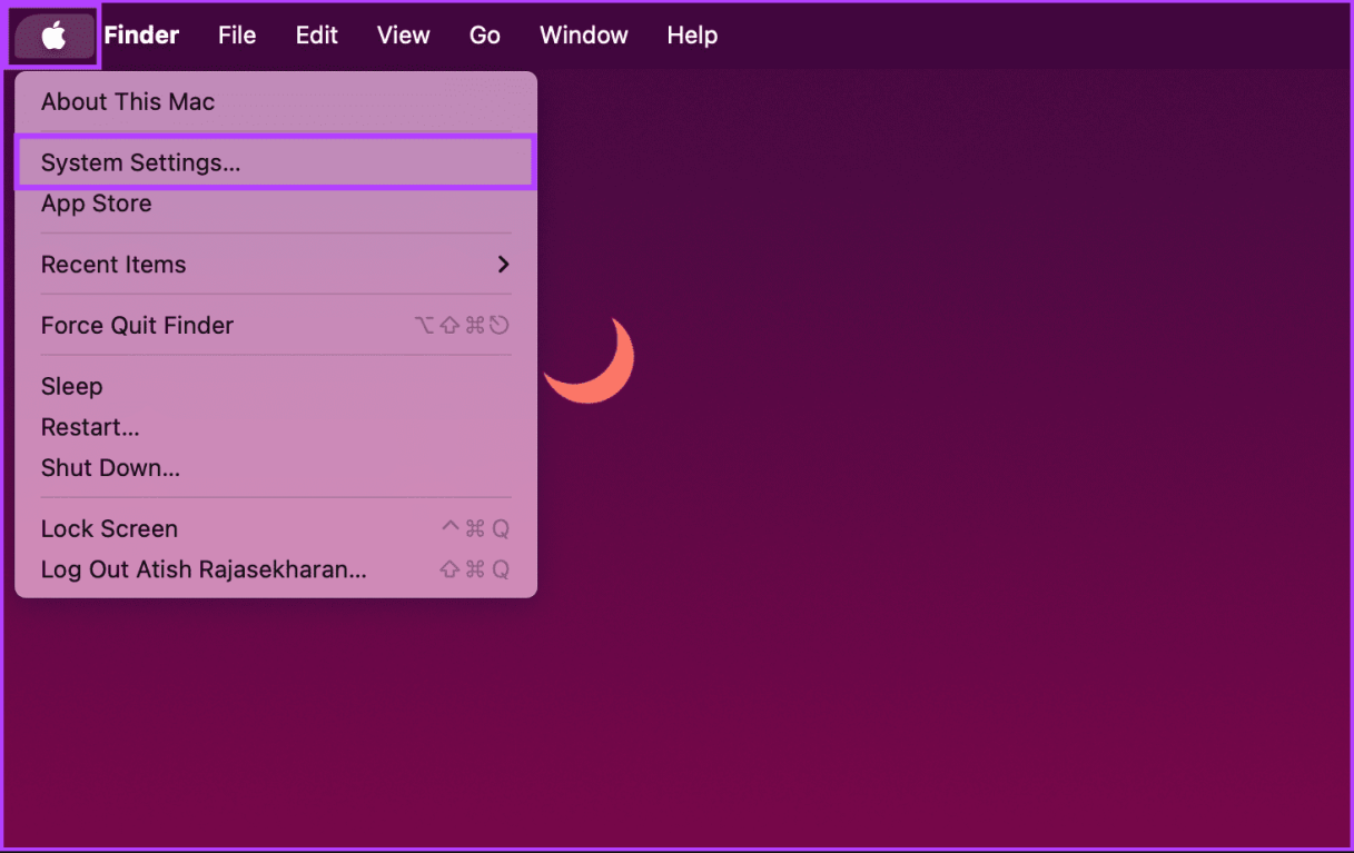 Нажмите на меню Apple.