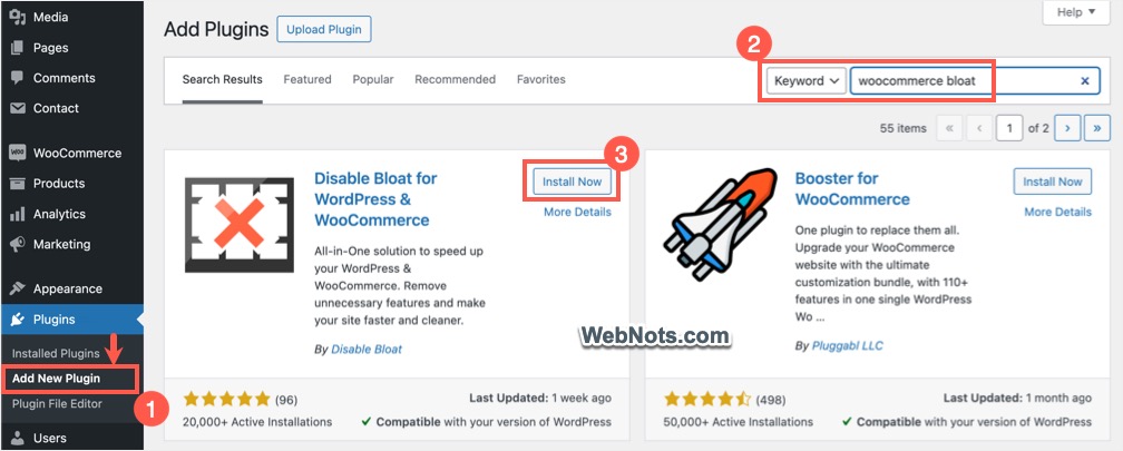 Установите плагин Disable Bloat