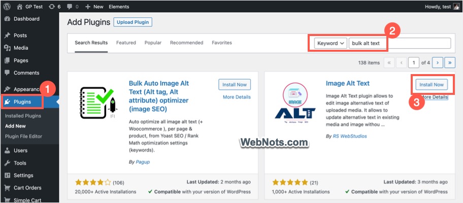 Установить плагин замещающего текста изображения