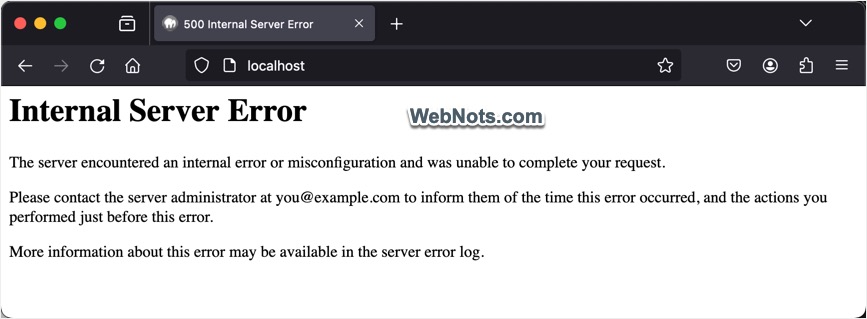 Внутренняя ошибка сервера