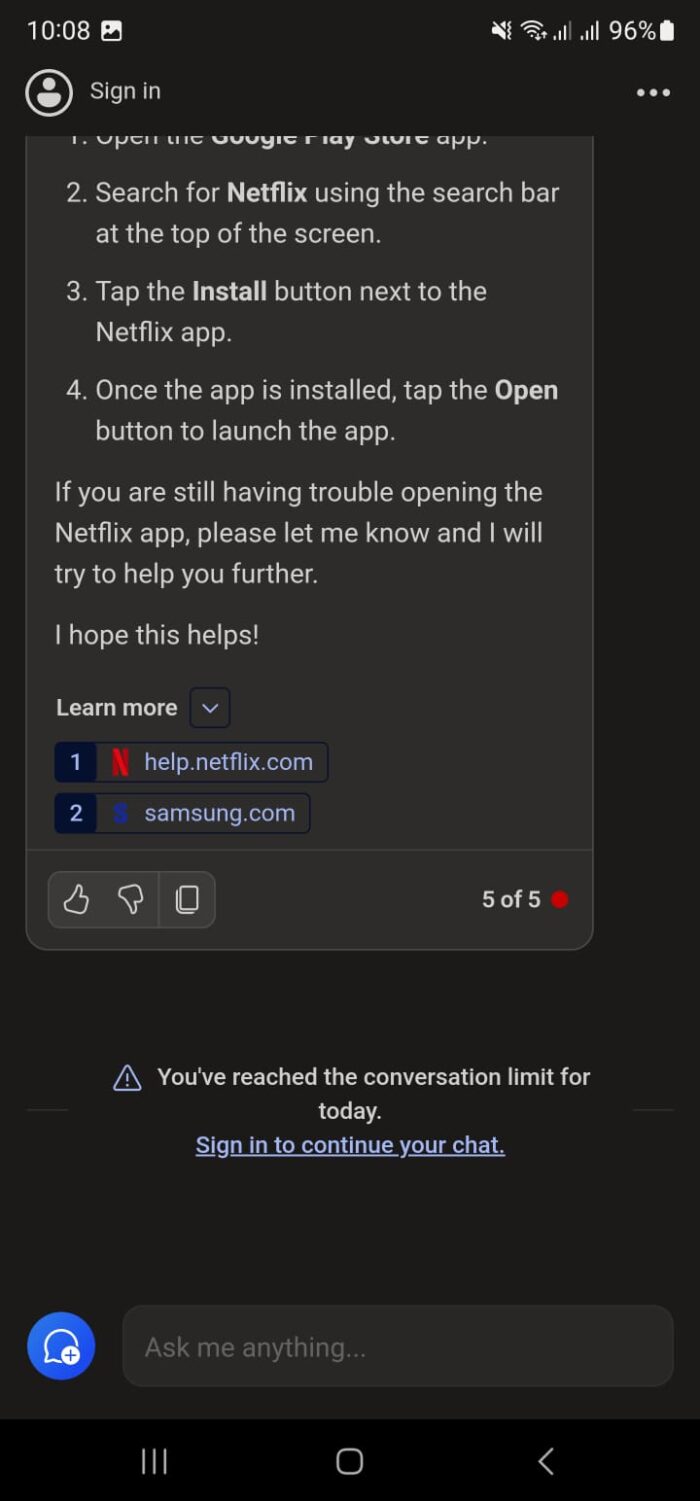 Ограниченное количество запросов GPT без входа в систему с учетной записью Microsoft.