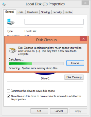 Использование очистки диска Windows 10