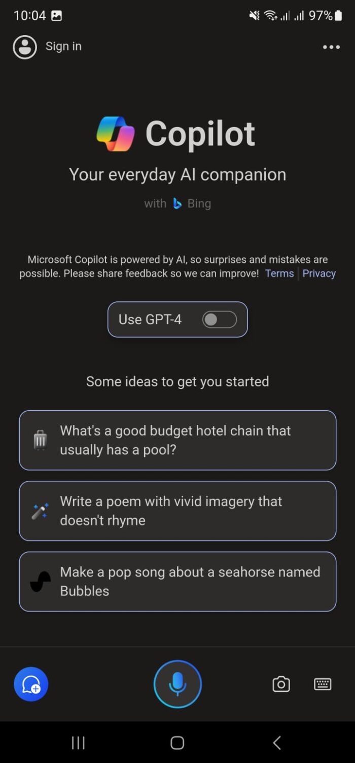 Microsoft Copilot для Android