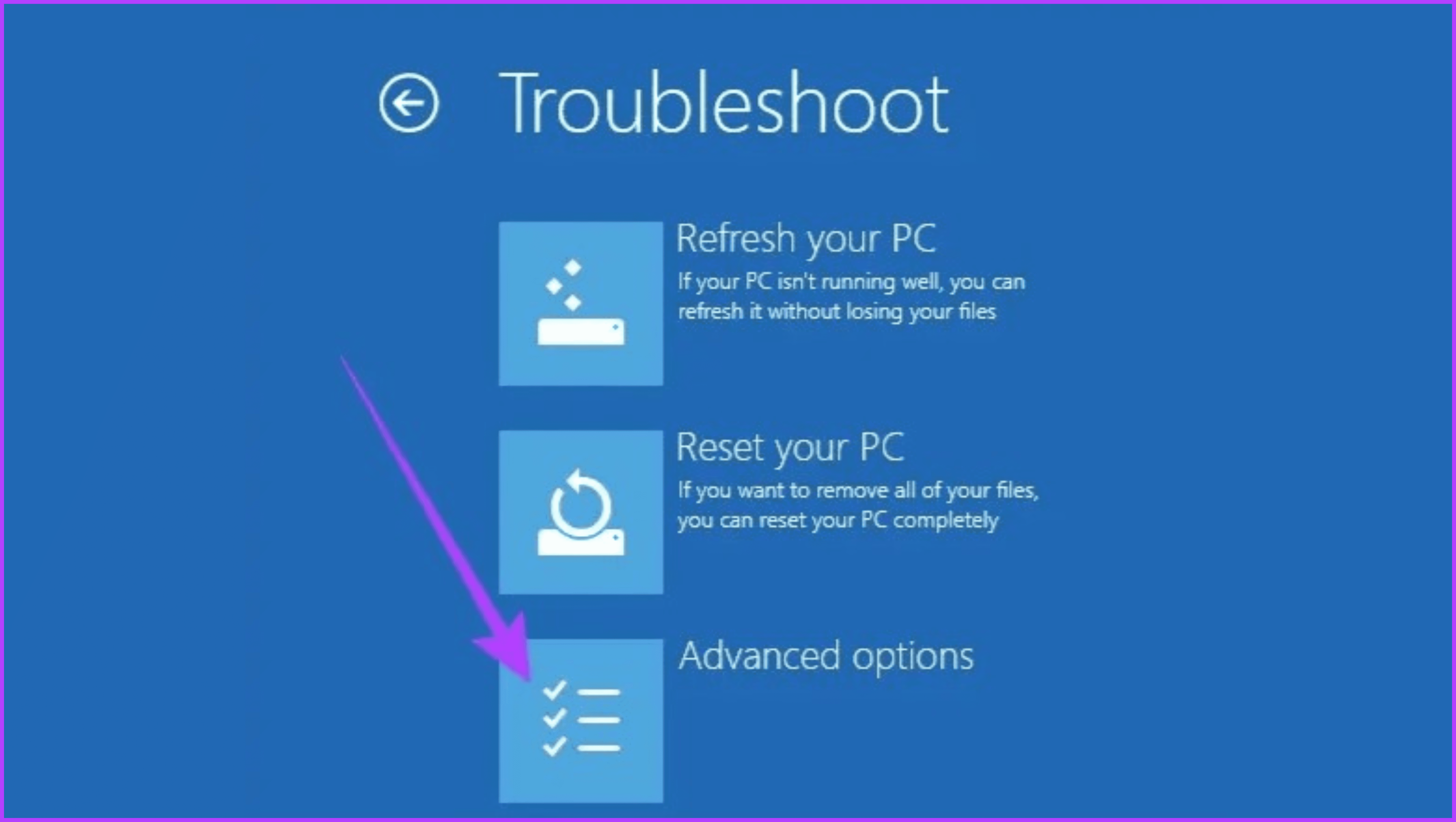 Перейдите к Расширенным параметрам.
