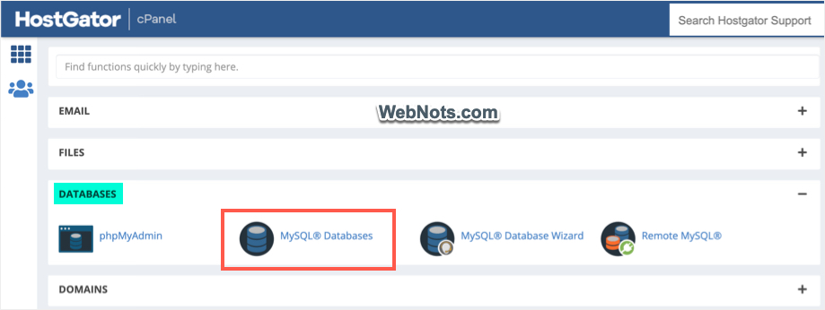 Открыть приложение баз данных MySQL