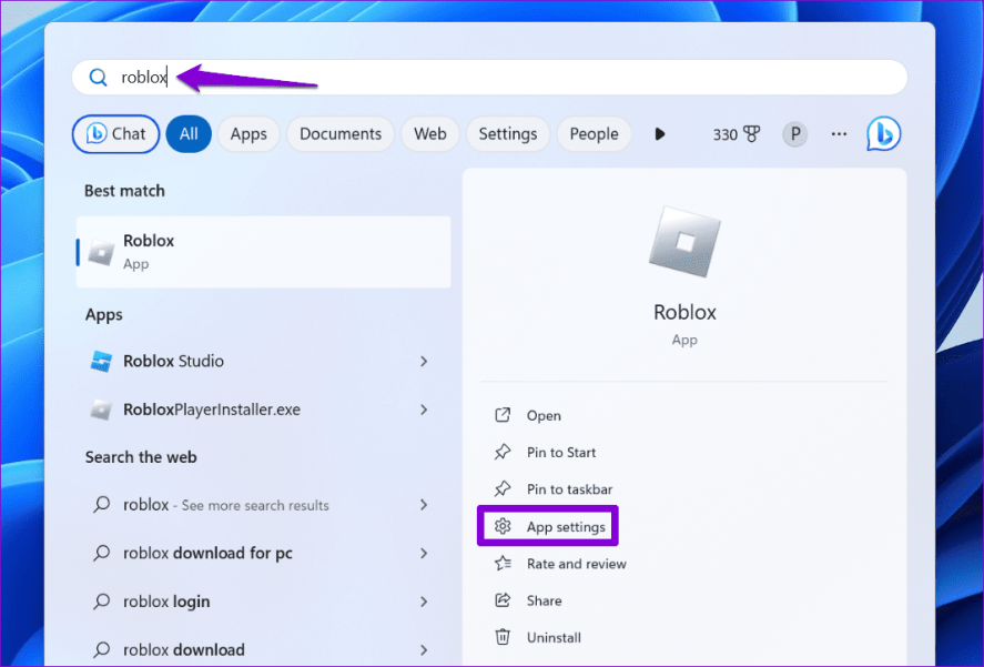 Откройте настройки Роблокса