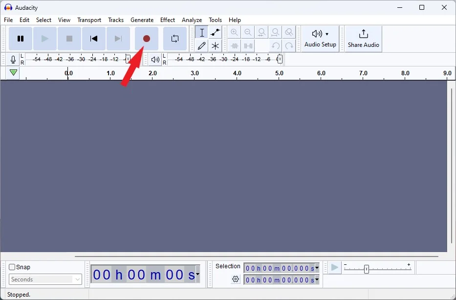 Запись звука в Audacity