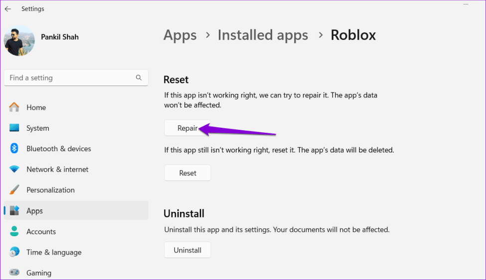 Восстановить Роблокс на Windows