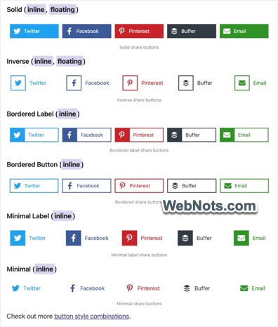 Стили кнопок социальных сетей