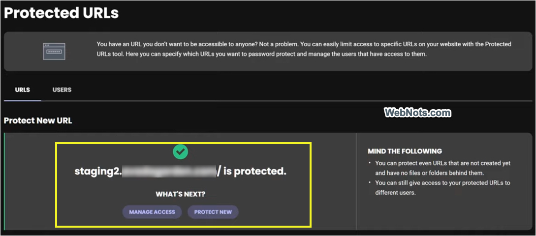 Промежуточный сайт защищен
