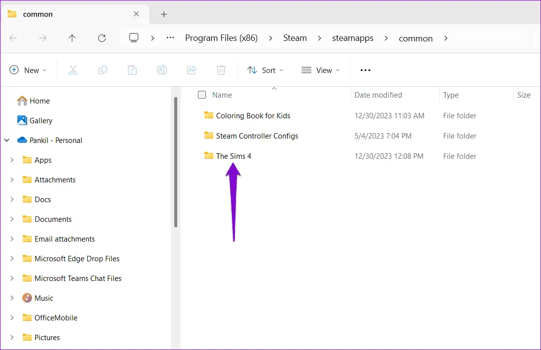 Папка игр Steam в Windows
