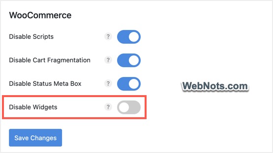 Выключить Отключить виджеты WooCommerce