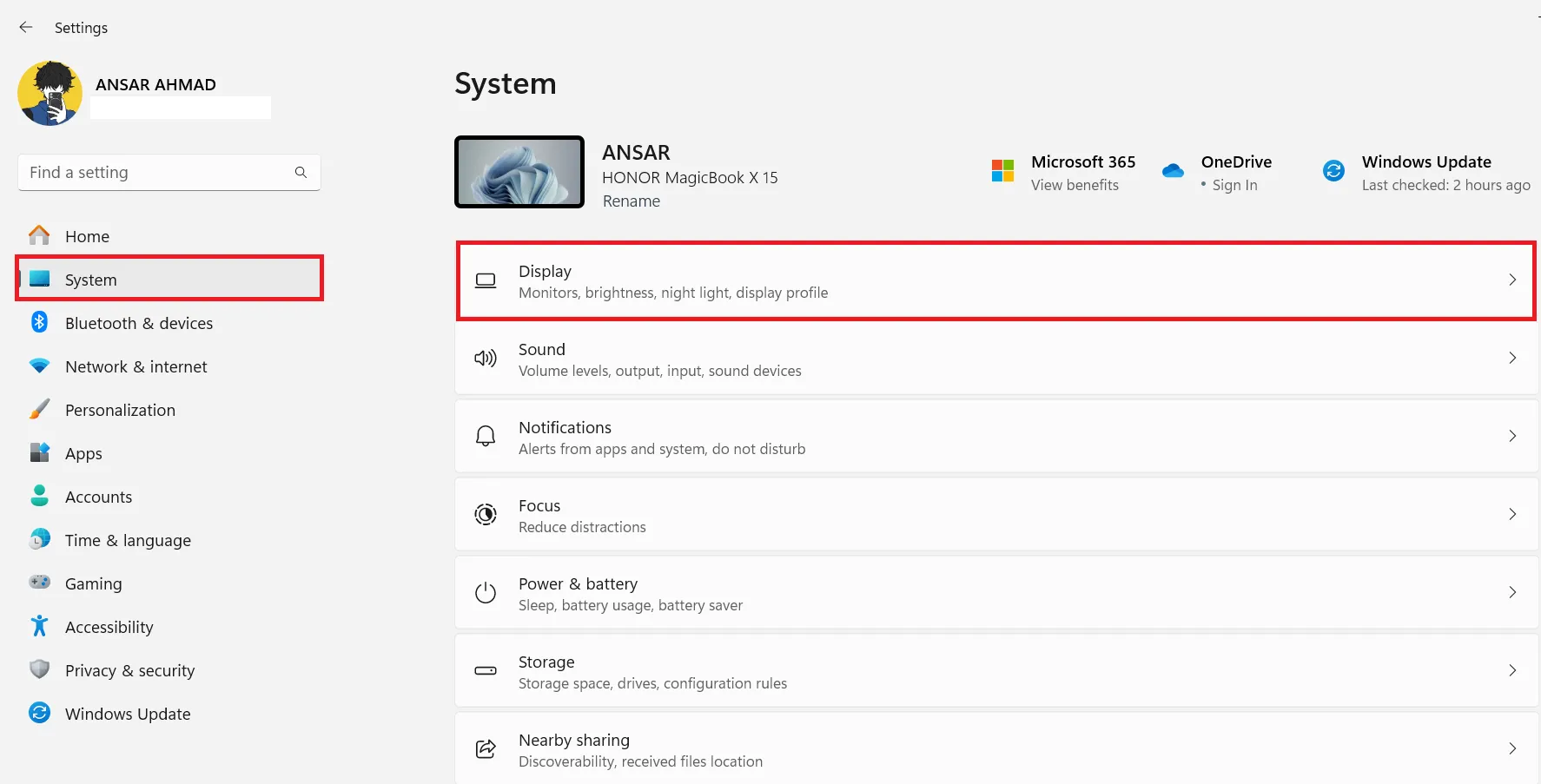 Выбор варианта отображения