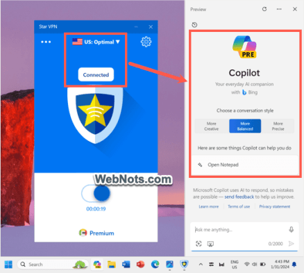 Второй пилот подключен к другому VPN-серверу