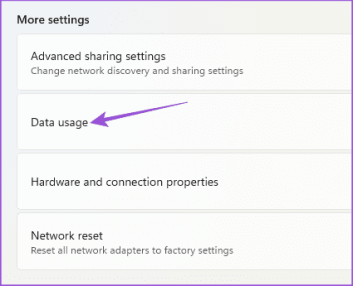 Настройки сети использования данных Windows 11