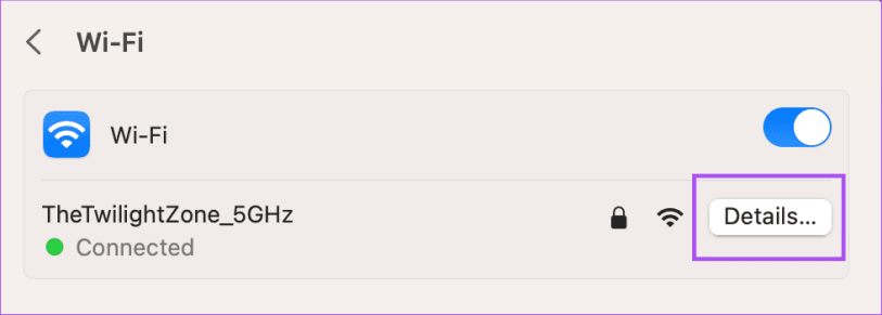 Подробности настроек сети Wi-Fi Mac 1