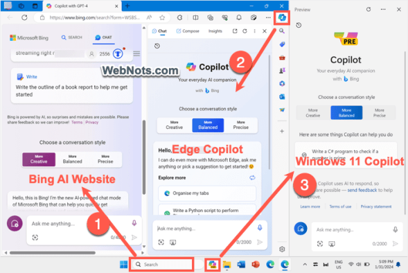 Edge Copilot и Windows 11 Copilot