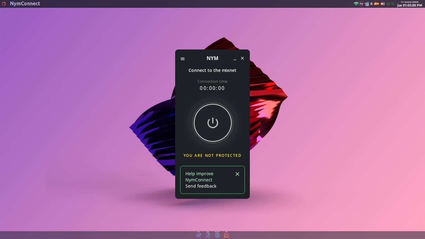 Как использовать Telegram с этим приложением NymConnect: снимок экрана 3