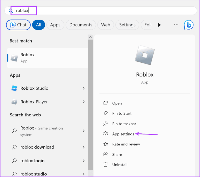 открыть настройки приложения роблокс