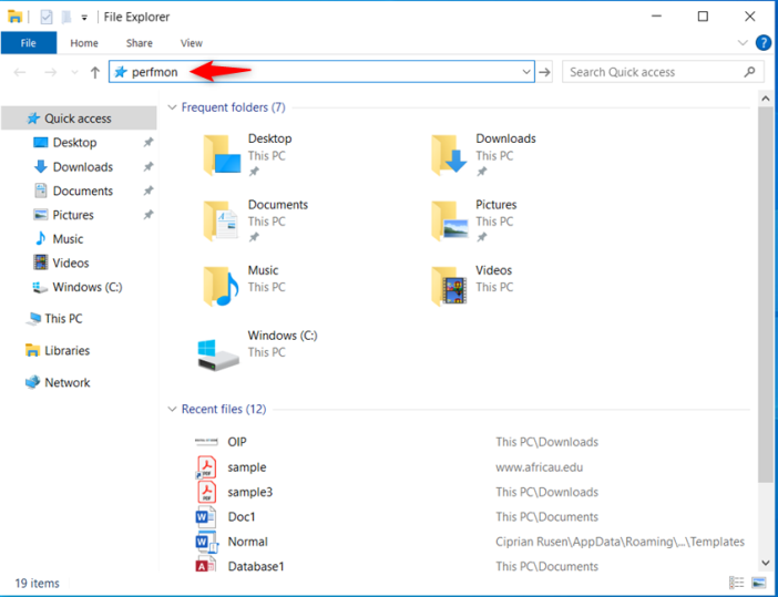 Запустите perfmon в проводнике