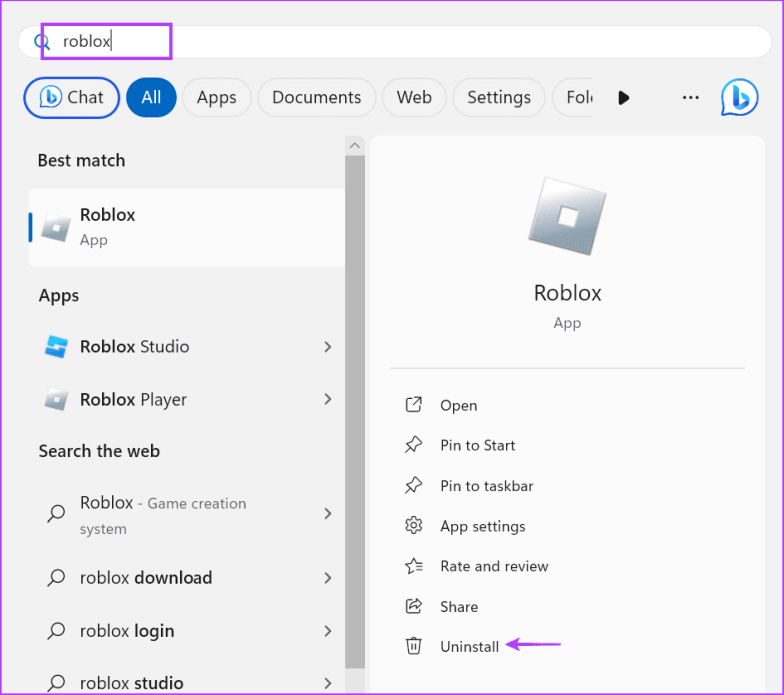 удалить роблокс