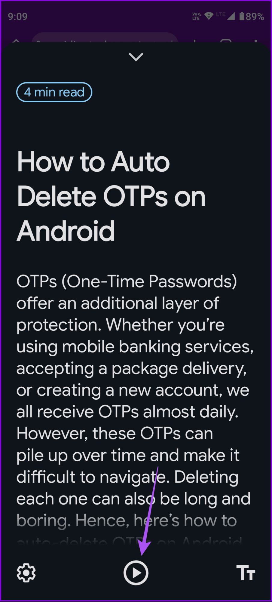 используйте приложение для чтения голоса для Android