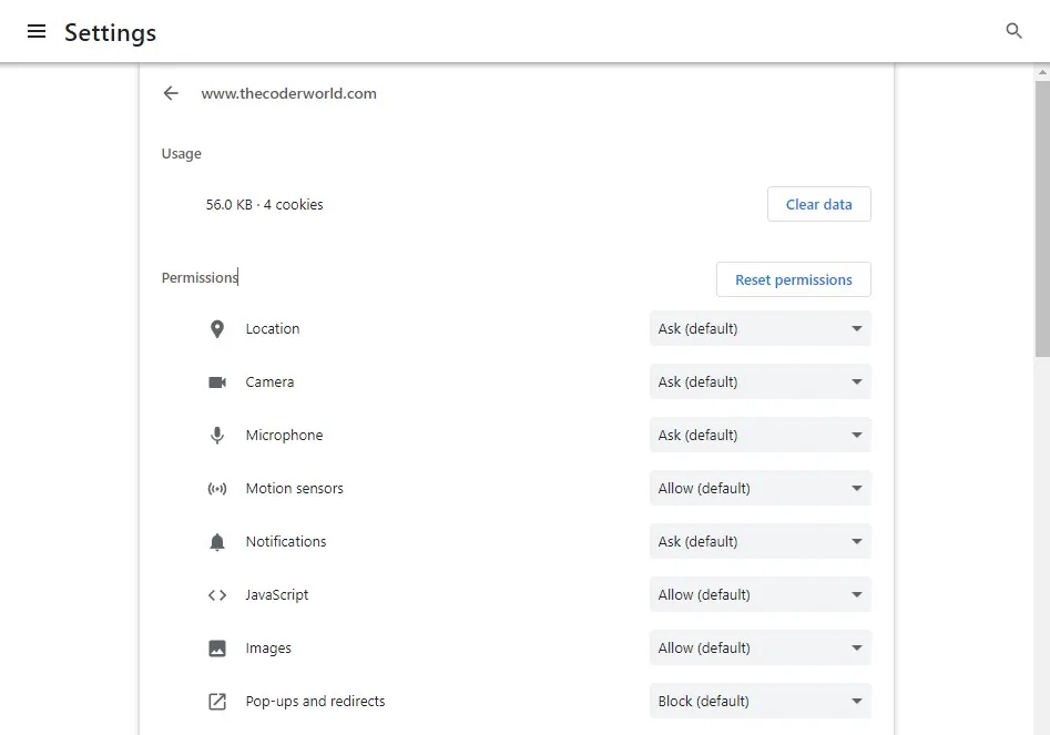 Все разрешения сайта