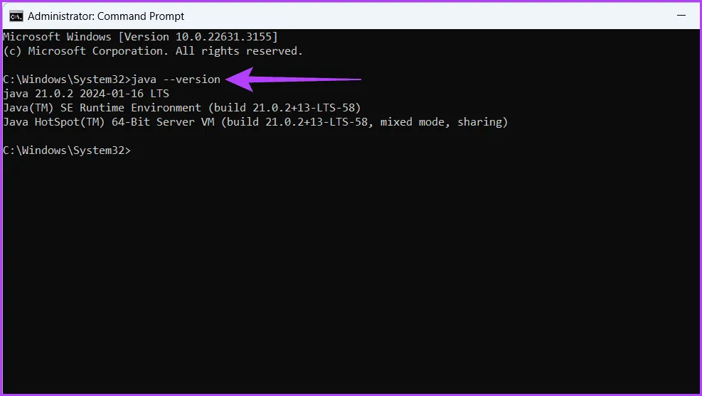 Проверьте версию Java 1