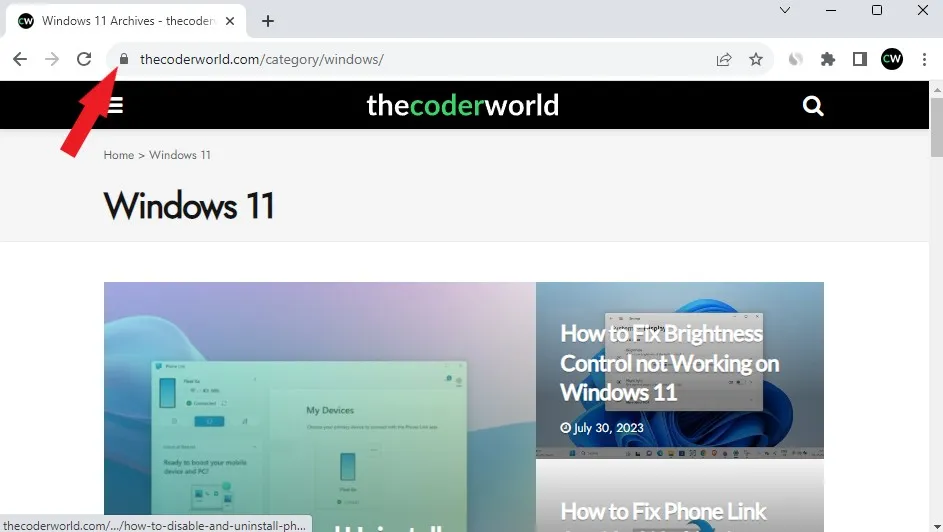 Нажав на значок замка