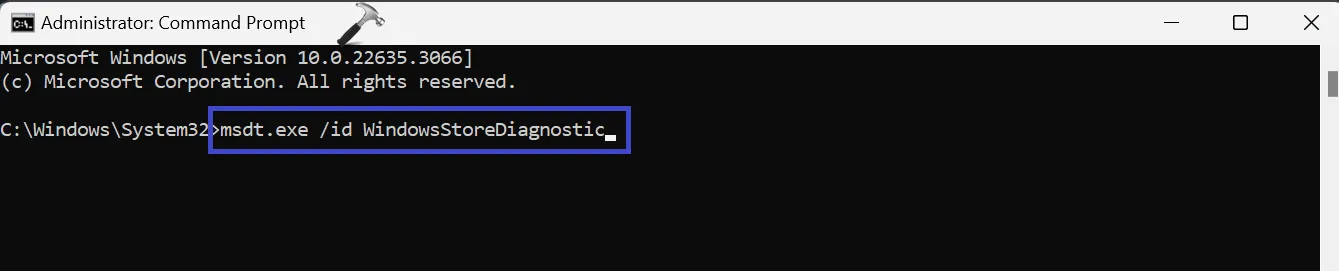 командная строка — msdt.exe /id WindowsStoreDiagnostic
