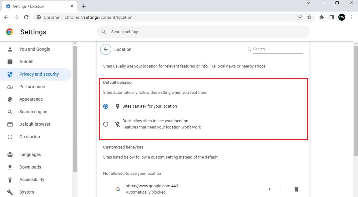Изменение разрешений