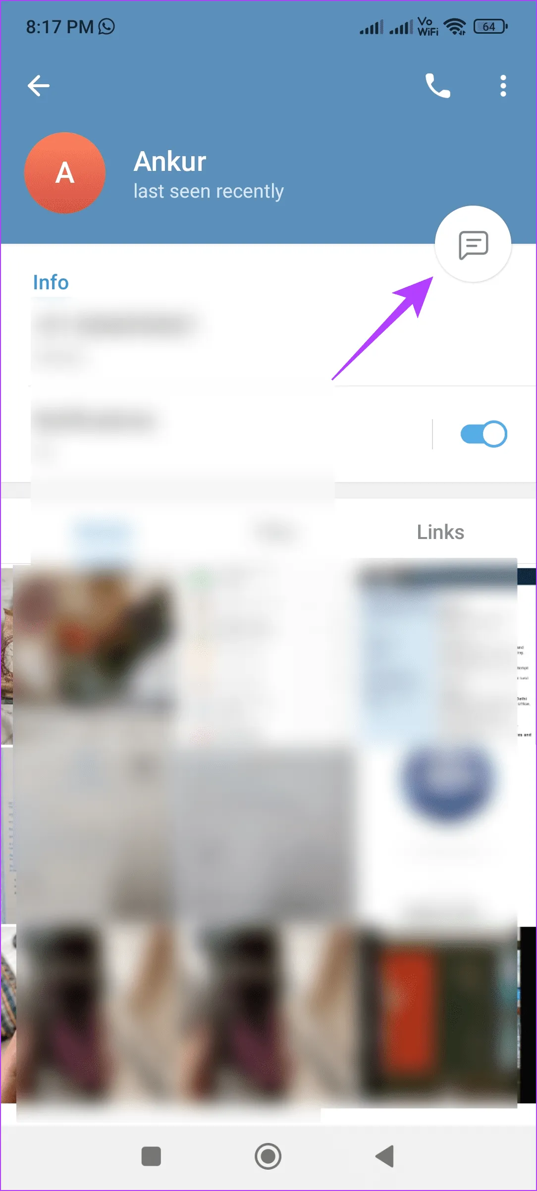 Нажмите на чат