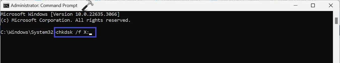 Исправлено: ошибка «Запрос не поддерживается» в Windows 11/10 — командная строка chkdsk.