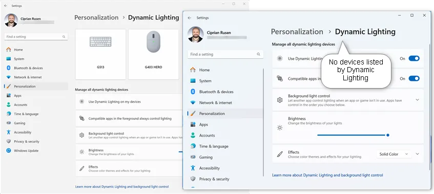 Есть ли у вас устройства, совместимые с динамическим освещением?