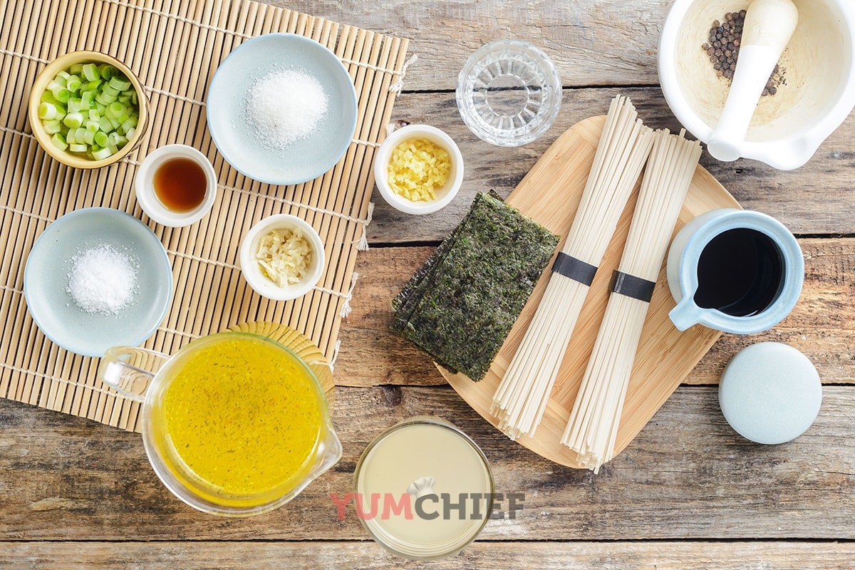 Ингредиенты для супа рамен - рецепт с фото