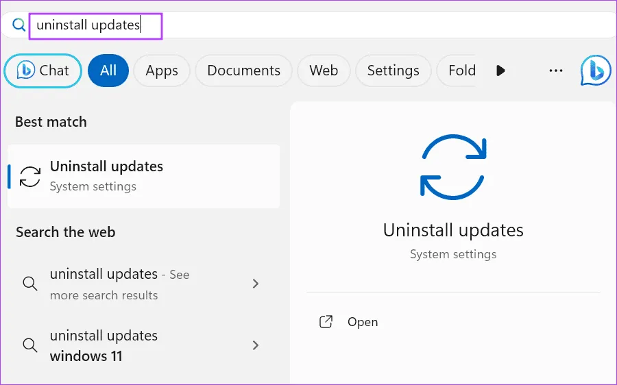удалить обновления 1