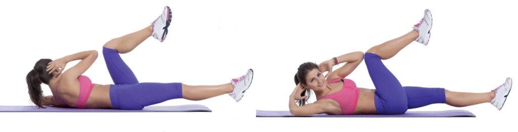 Велосипед - упражнение, развивающее верхние мышцы живота