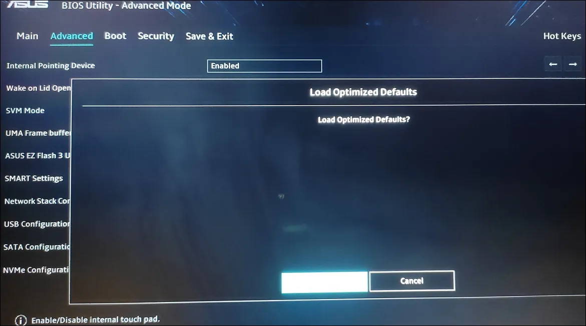 Сброс биоса