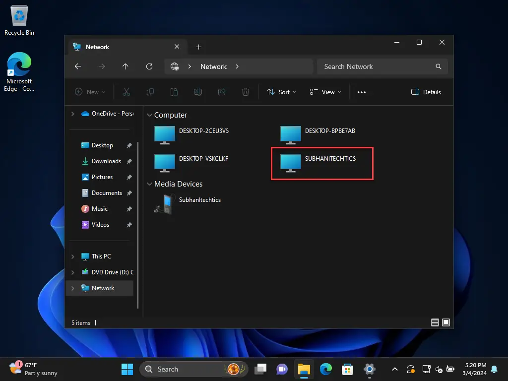 Доступ к общему содержимому из проводника