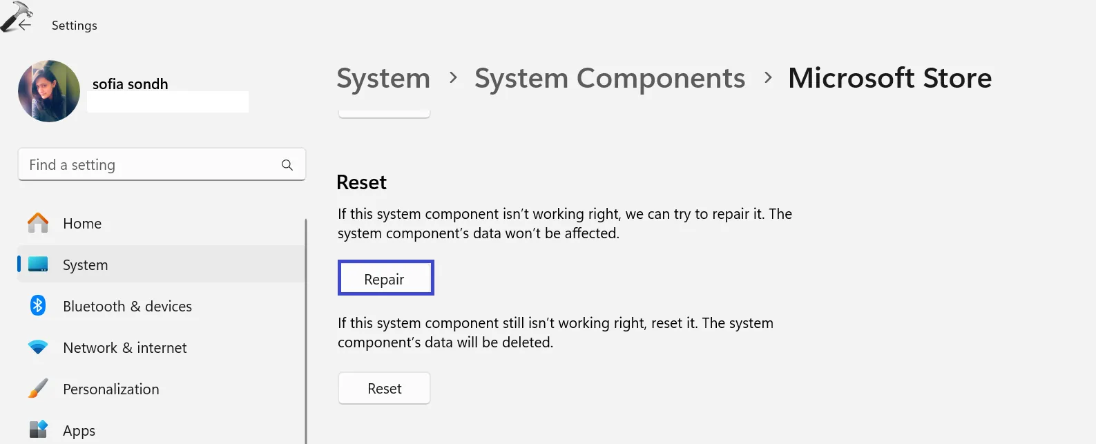 Исправлено: кнопка «Установить/Получить/Загрузить» не отображается в Microsoft Store. Восстановите приложение Microsoft Store.