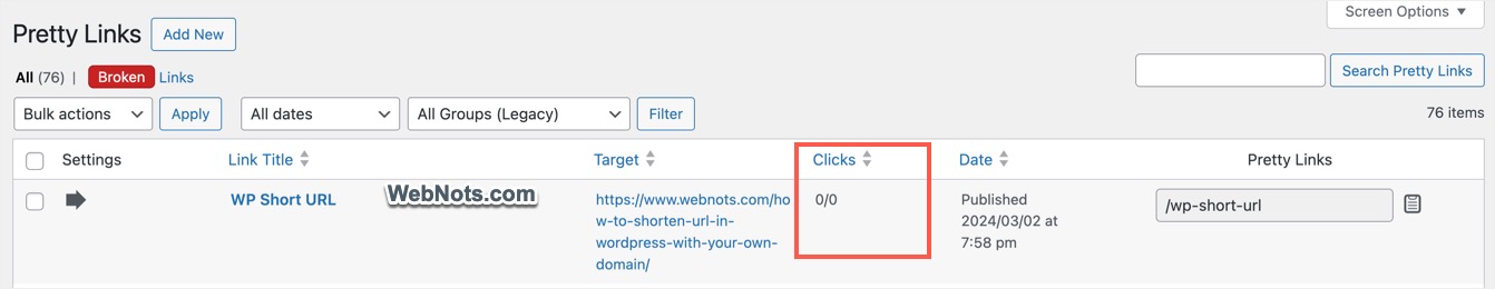 Мониторинг кликов по коротким URL-адресам