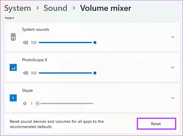 Сбросить звуки Windows