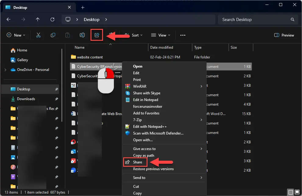 Поделиться файлом