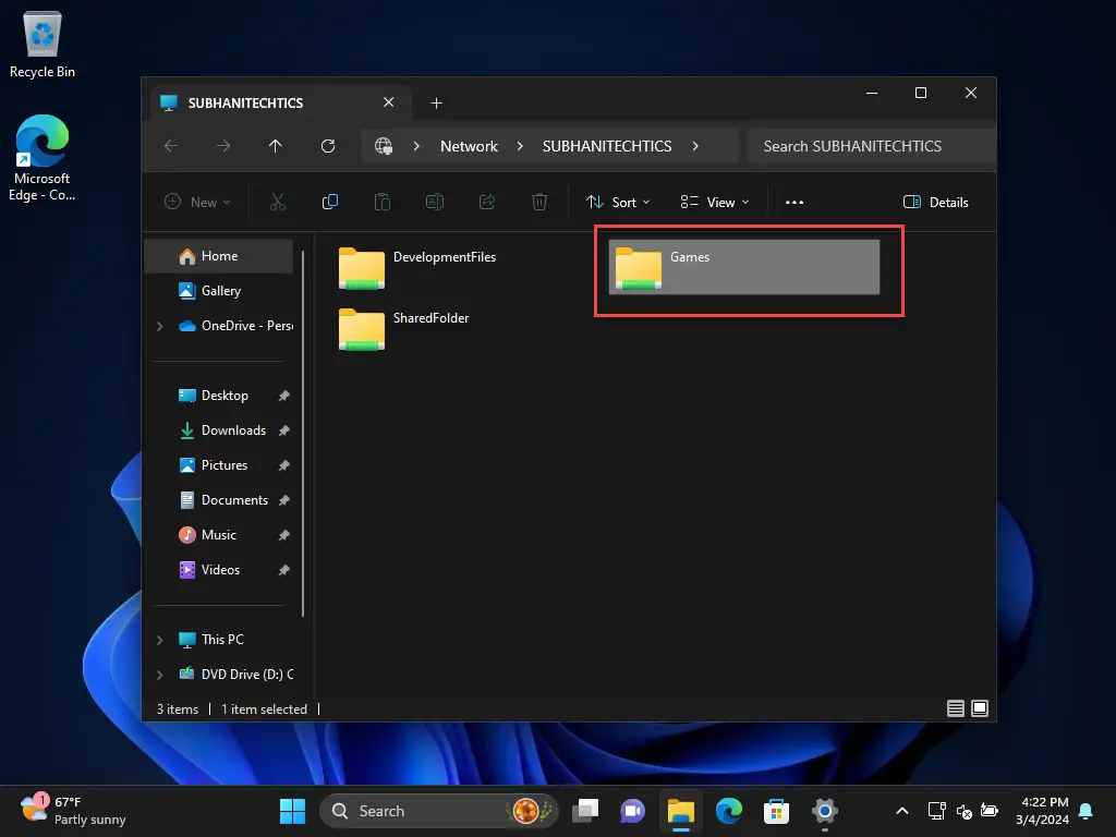 Доступна общая папка