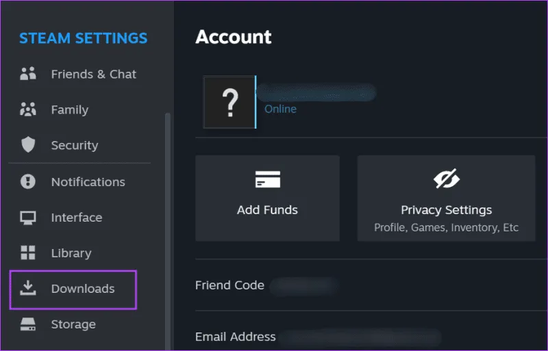 раздел загрузок в стиме 1