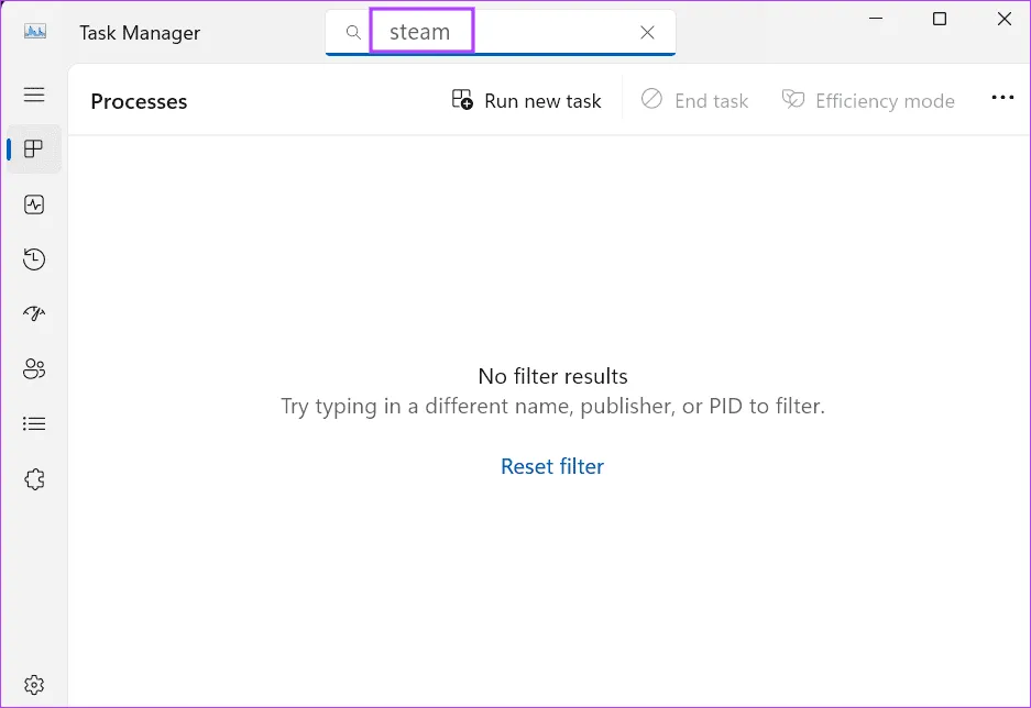 завершить Steam с помощью диспетчера задач