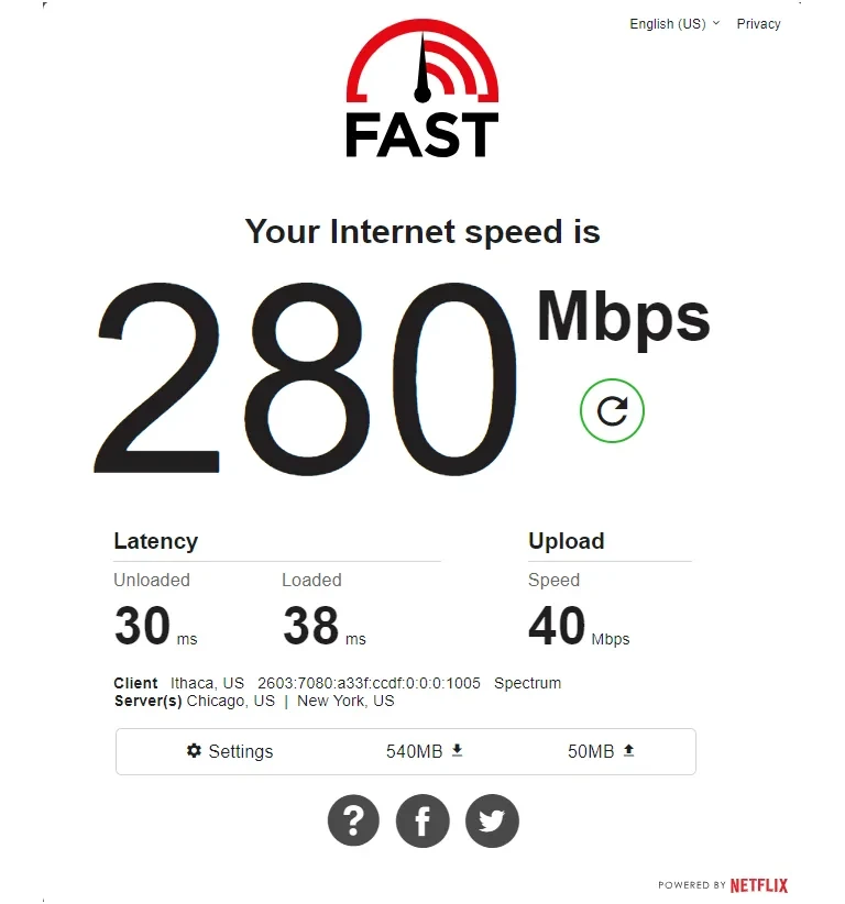 Fast speed test