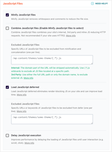 Оптимизация JS-файлов в WP Rocket